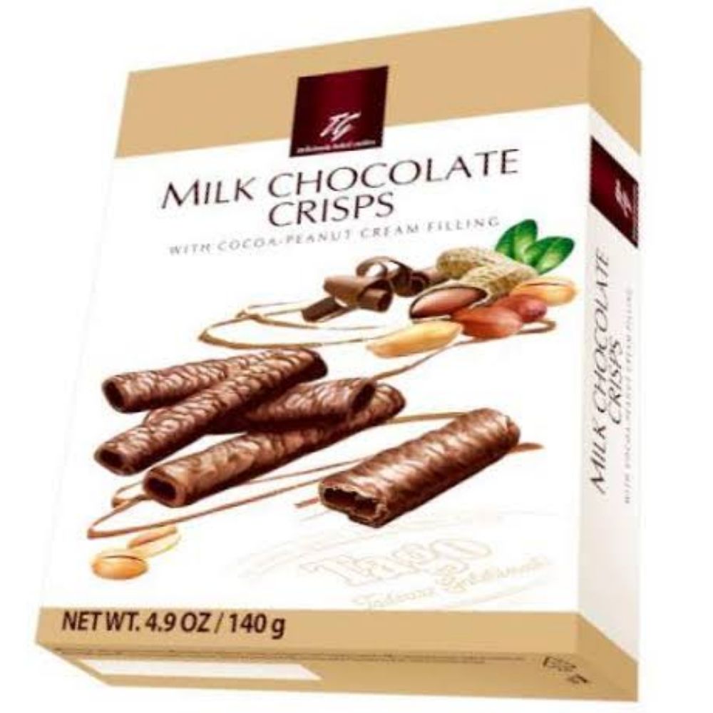 Crisps Chocolat Fourrés aux Noisettes Tago 140 g