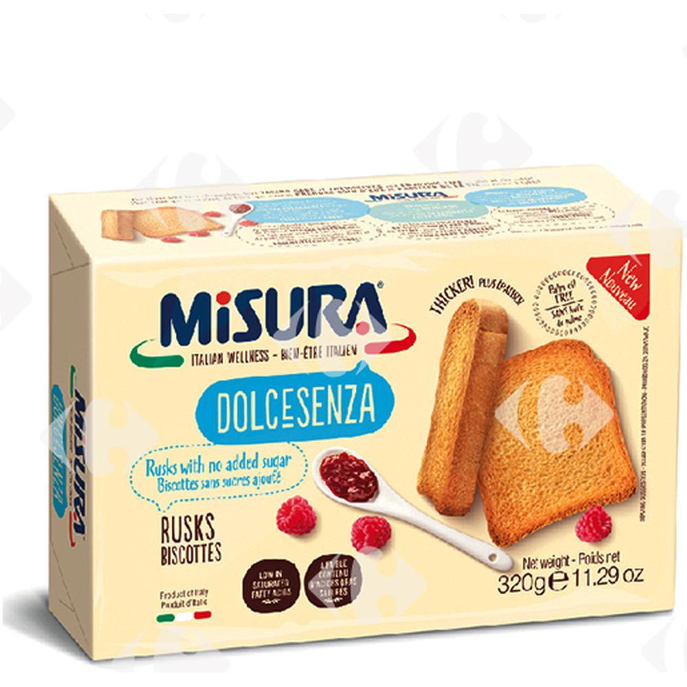 Biscottes Sans Sucres Ajoutés Dolcesenza Misura 320g