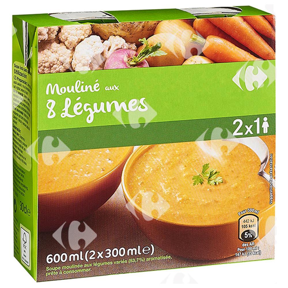 Soupe Moulinée aux 8 Légumes Carrefour 2x30cl