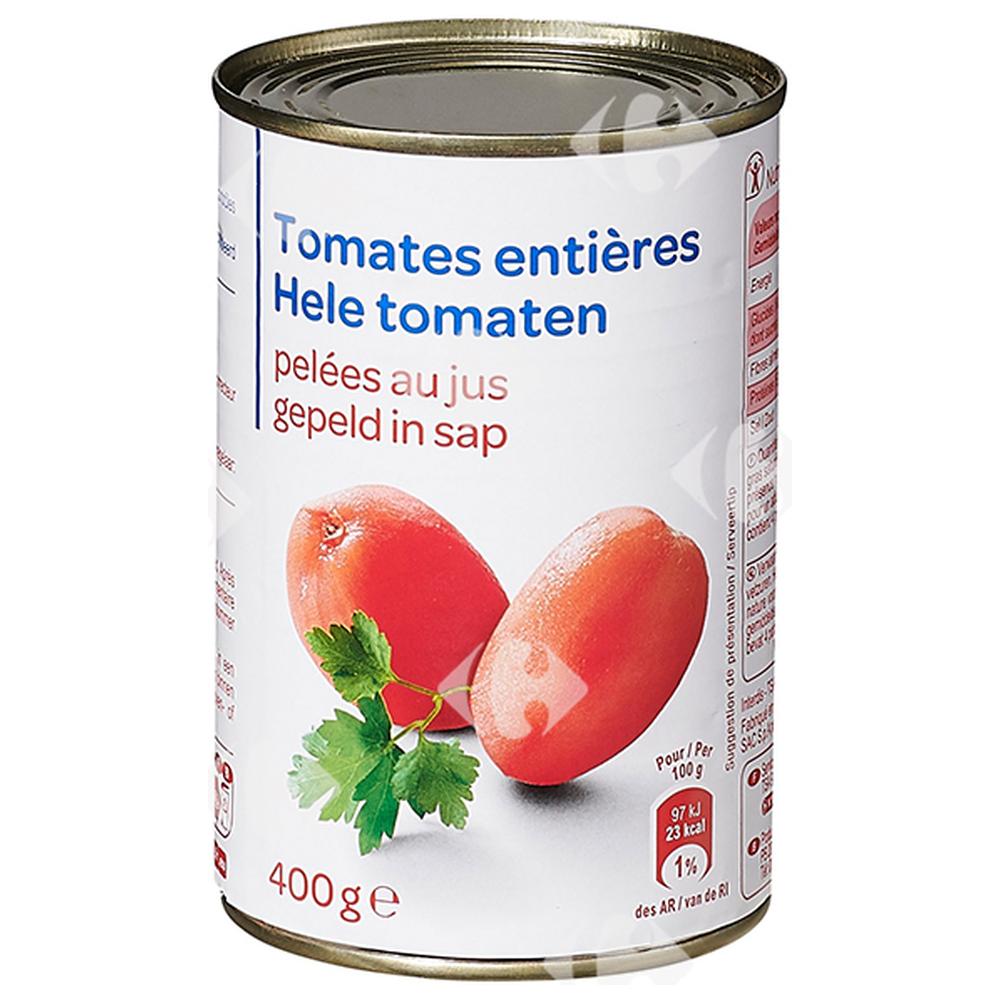 Conserve Tomates Pelées Entières Carrefour Blanc 400g