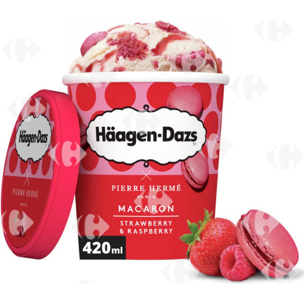 Pot macaron fraise et framboise -Pierre Hermé- Häagen-Dazs 420ml