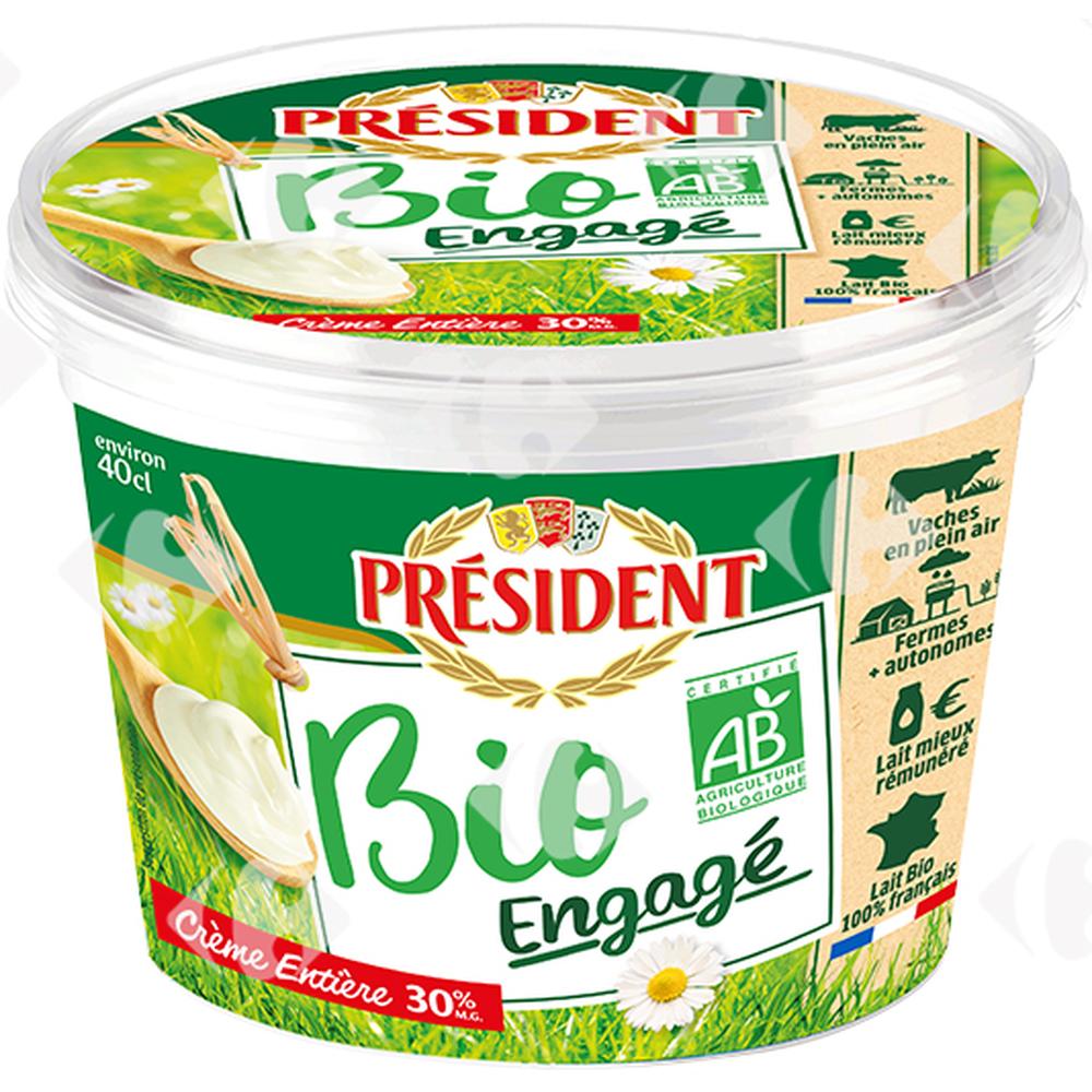 [661532] Crème fraîche Bio épaisse 30% Président 40cl