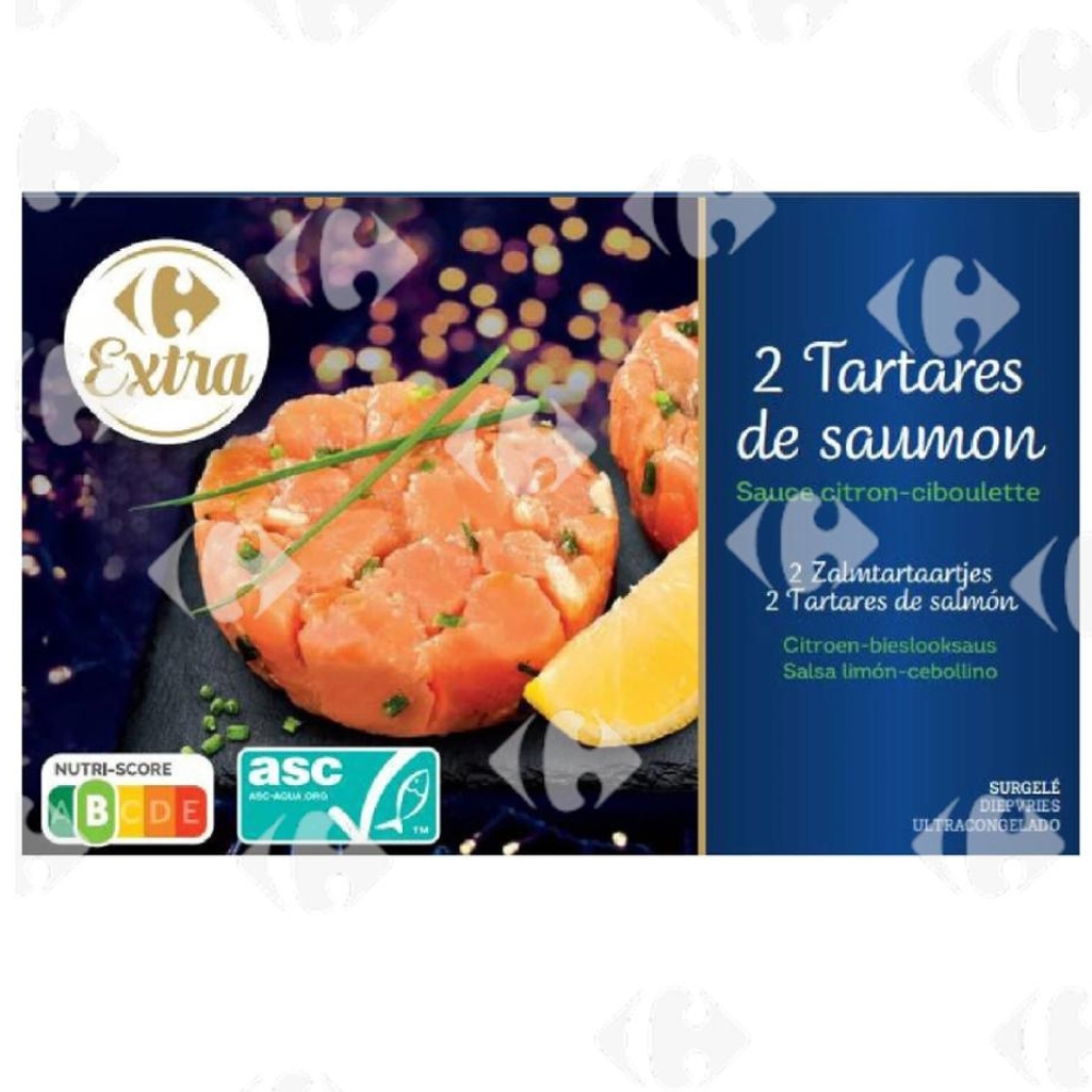 Tartare de Saumon Sauce Citron-ciboulette Carrefour Extra 2x70g