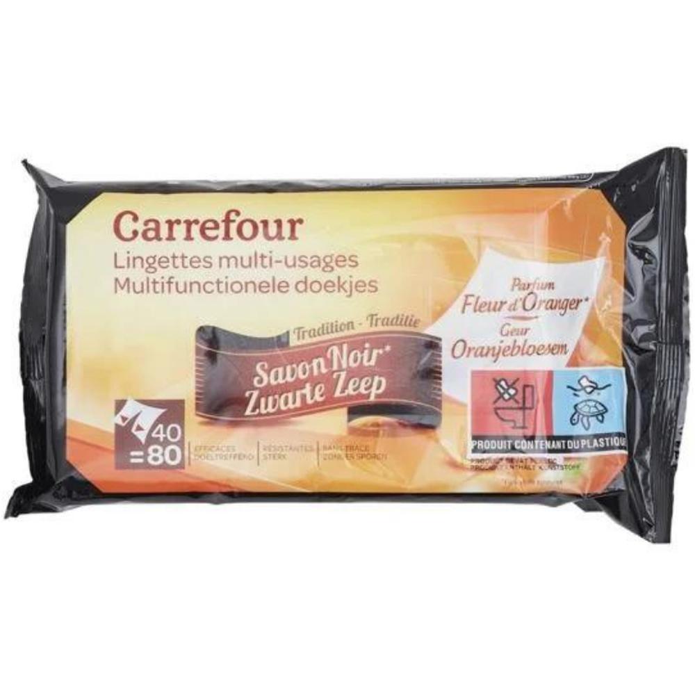 [530625] Lingettes Multi-usage Savon Noir Carrefour 80 unités