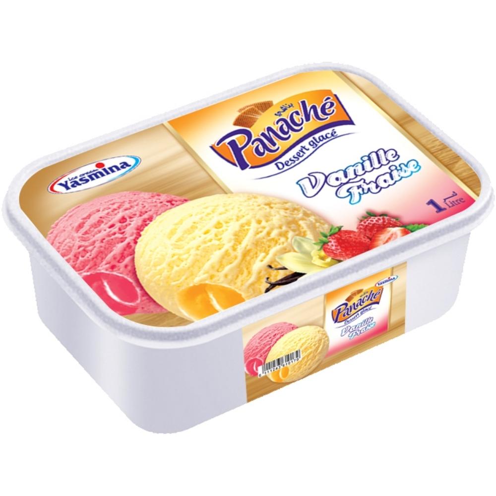 [50833] Crème Glacée Panaché Vanille Fraise Yasmina 1L