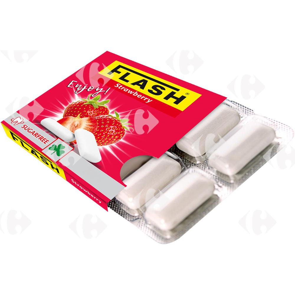 [686498] Chewing-Gum Fraise Blister Flash 12 unités