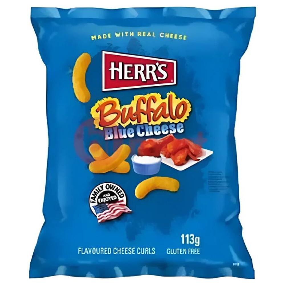 [723828] Chips Soufflées Fromage Bleu et Buffalo Herr's 113g