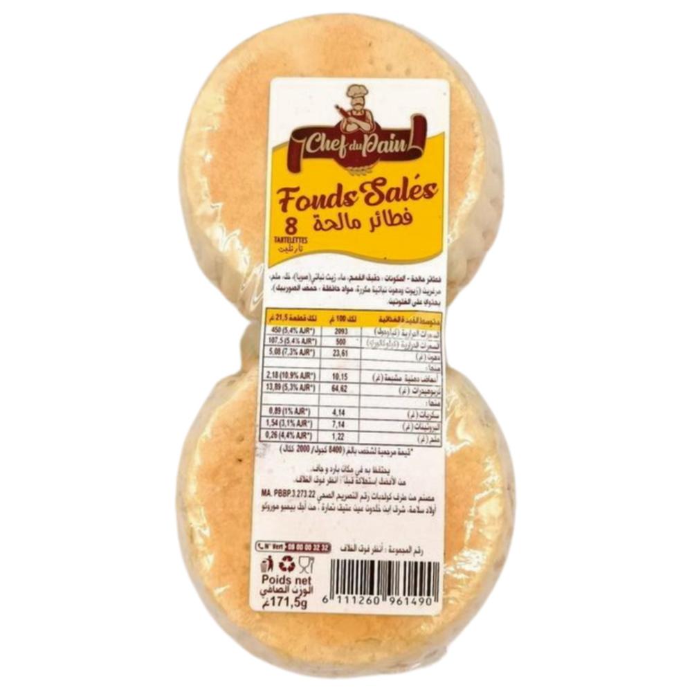[687687] Fonds Salés Chef du Pain 8 Tartelettes 171,5g