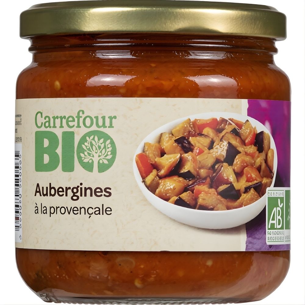 [666924] Légume Cuisiné Bio aux Aubergines à la Provençale Carrefour Bio 400g