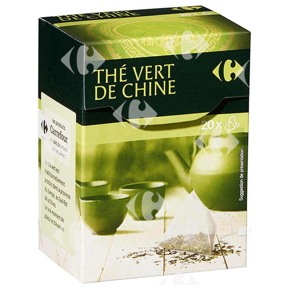 Thé Vert Aromatisé en Sachets de Chine Carrefour 20 sachets