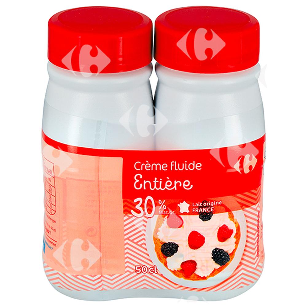 [571876] Crème UHT Fluide Entière 30%Mg Carrefour 2x25cl