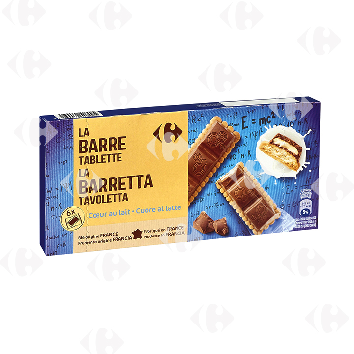 [411648] Barres Fourrées Cœur au Lait Carrefour 125g