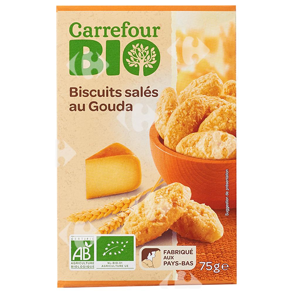 [613358] Biscuits Salé au Gouda Carrefour Bio 75g