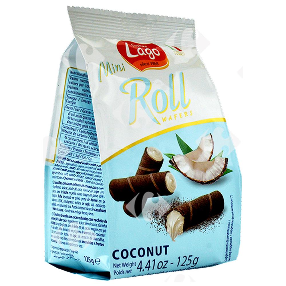 [648927] Mini-Roll Wafers Noix de Coco Lago 125g