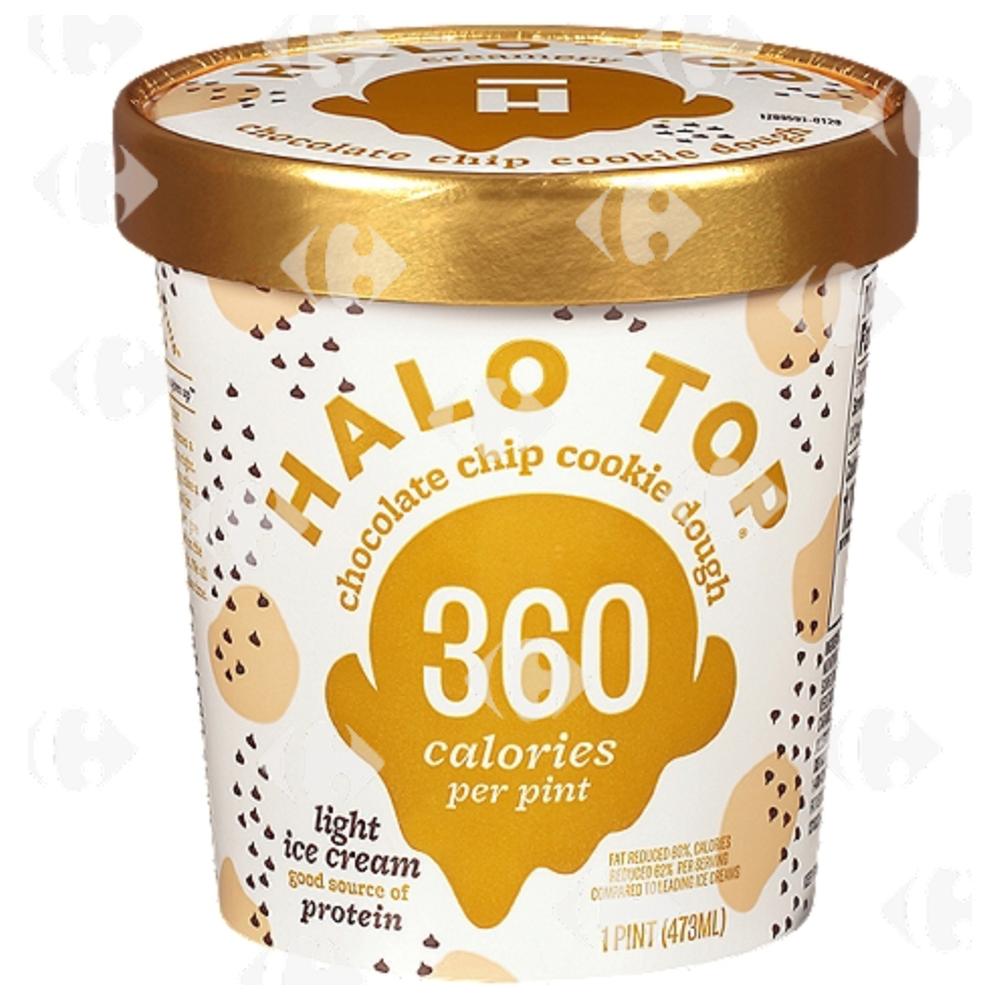 [697059] Pot de Glace Cookies aux Pépites de Chocolat Bio Faible en Calories Halo Top 473ml