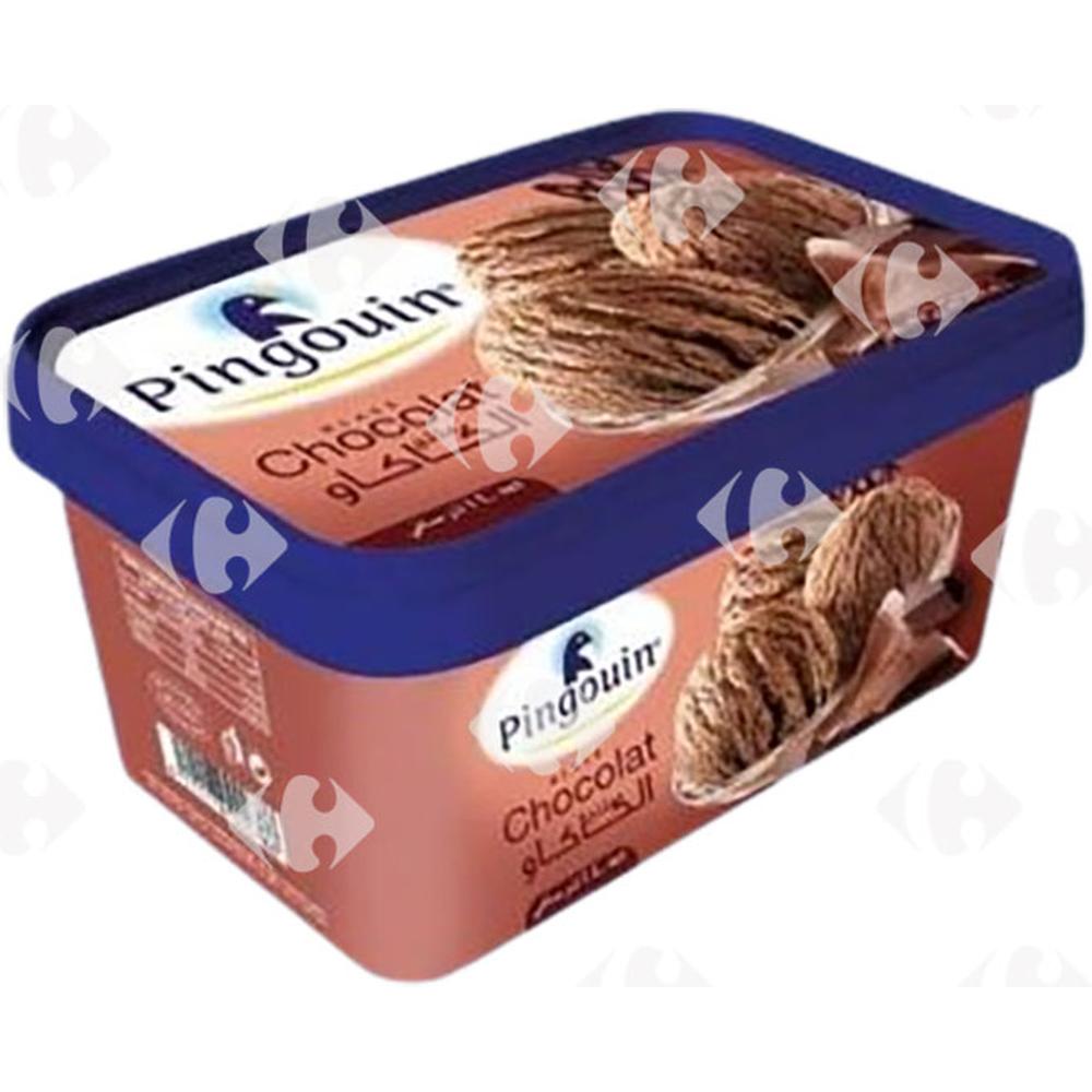 Crème Glacée Chocolat en Bac Pingouin 1L