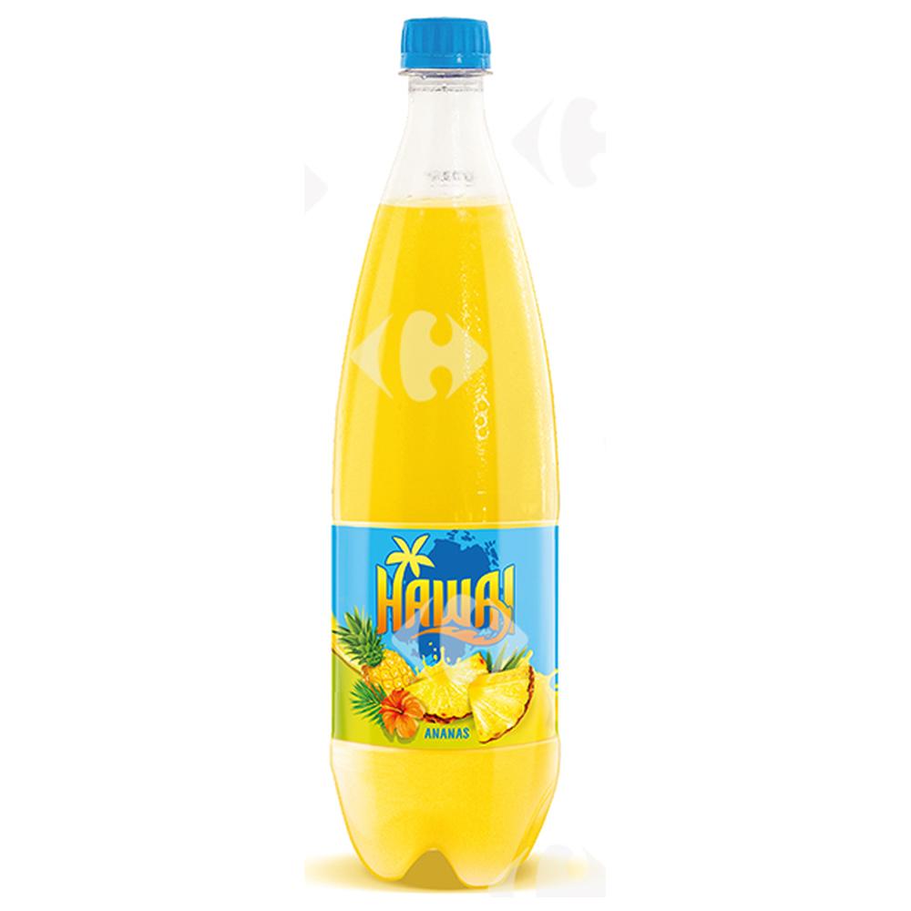 Boisson gazeuse Hawai ananas bouteille 1L.