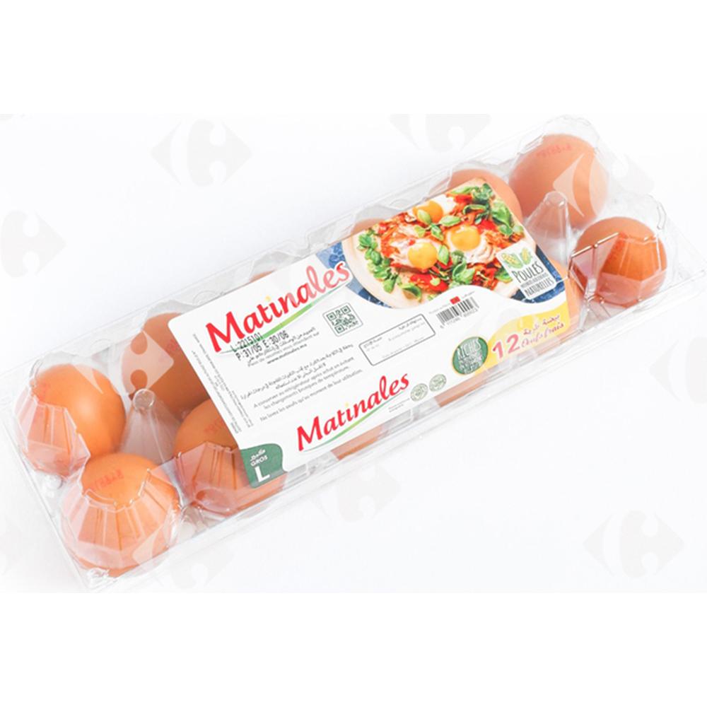 [63446] Œufs Gros Calibre Matinales 12 unités