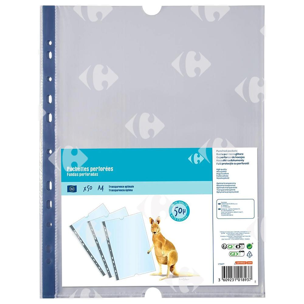[699206] Pochette Perforée Transparente Carrefour Format A4