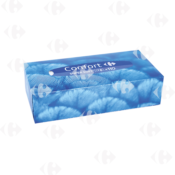 [415894] Boîte de Mouchoirs Confort Carrefour 110 unités