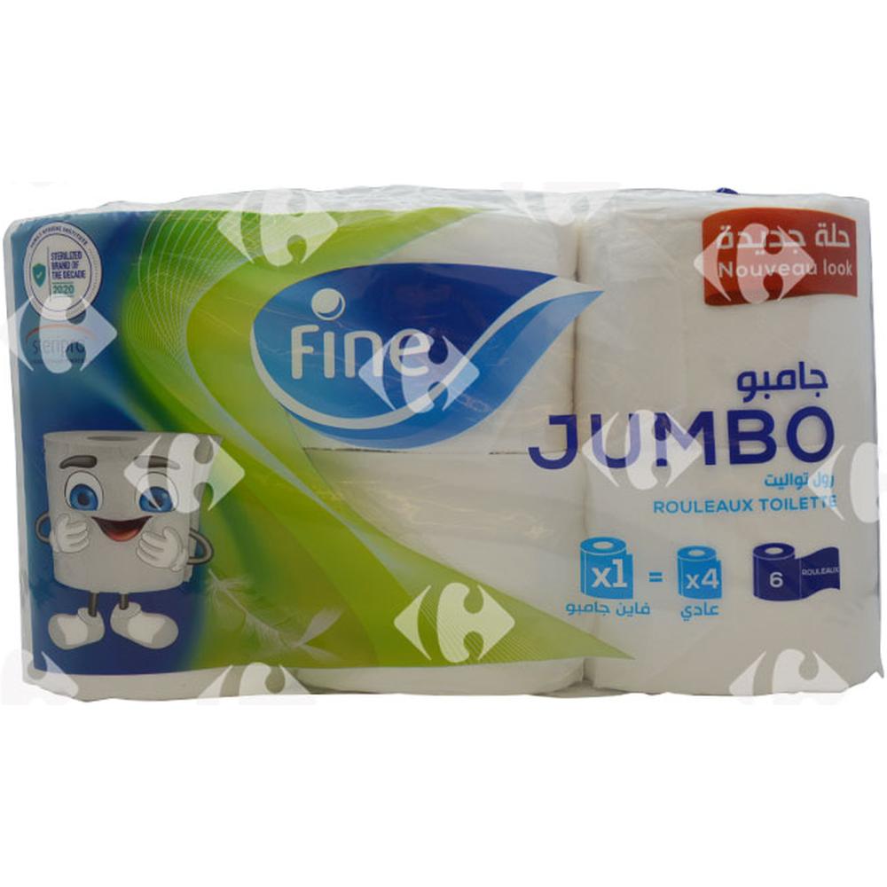 [221790] Papier Hygiénique 2 Plis Jumbo Fine 6 rouleaux