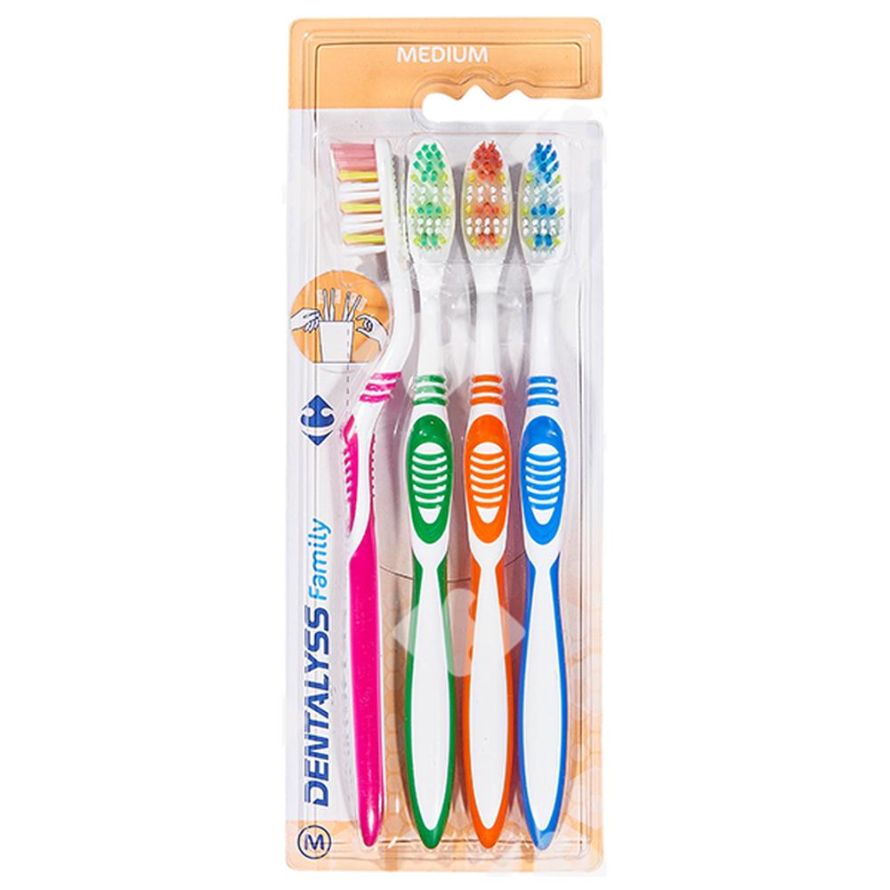 [209441] Brosses à Dent Familiales Medium Carrefour 4 unités