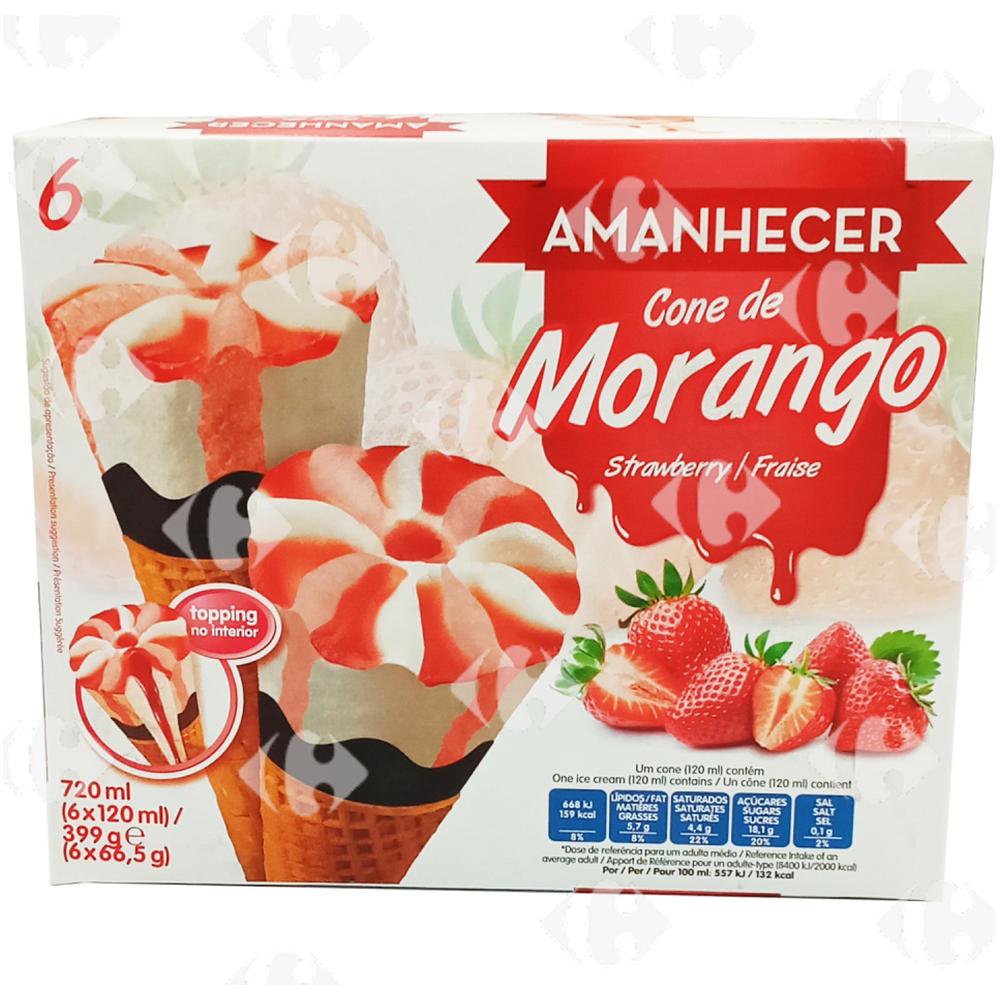 Cornets de Glace Fraise Amanhecer 6x120g