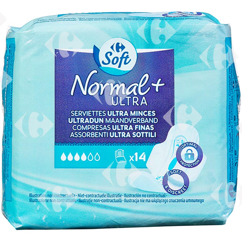 [185212] Serviettes Hygiéniques Ultra Normal Carrefour 14 unités