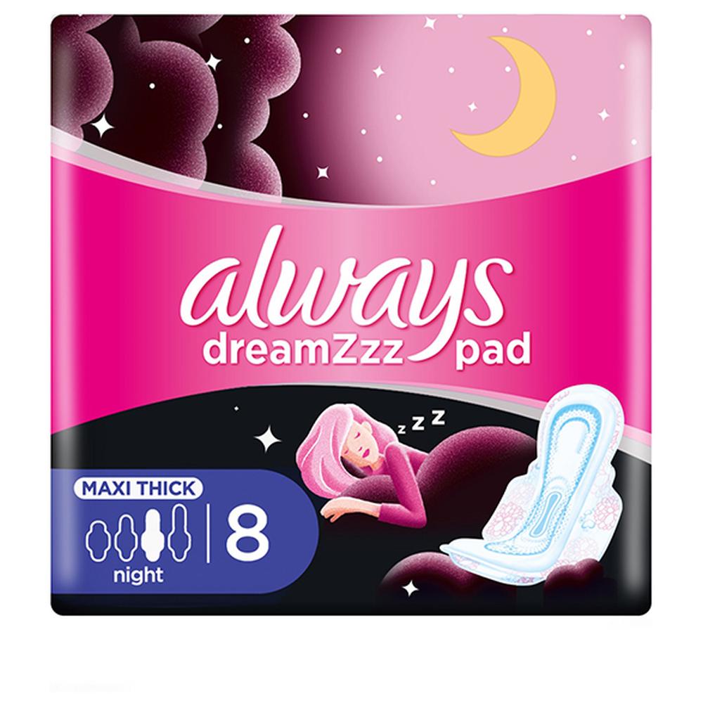 [649291] Serviettes Hygiéniques Dreamzz Cotton Soft Maxi Thick Night Always 8 unités
