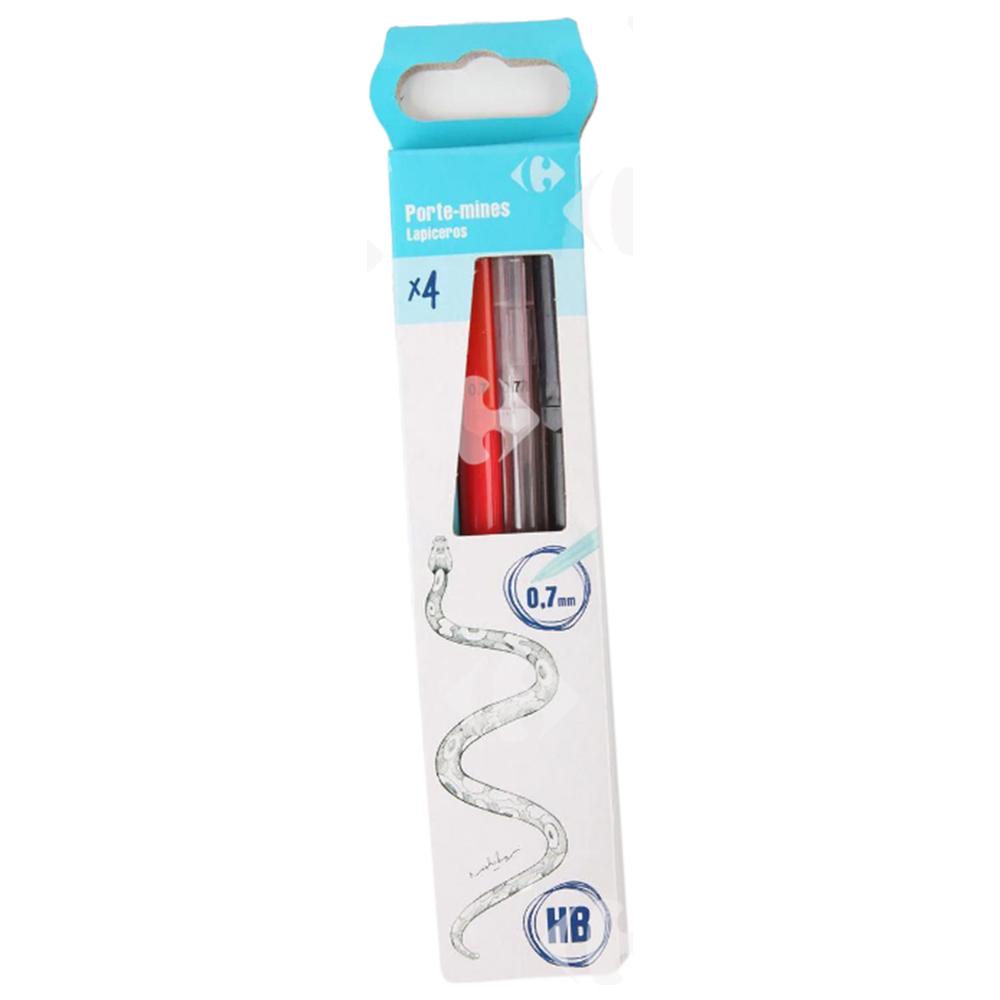 [410441] Crayon Porte-mines Jetables Carrefour 0.7mm 4 unités
