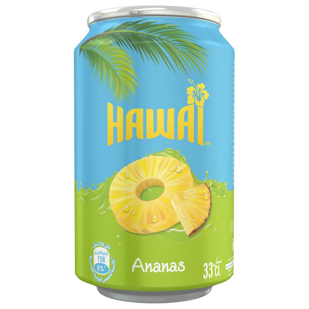 Boisson Gazeuse Hawaii Ananas Can 33cl.