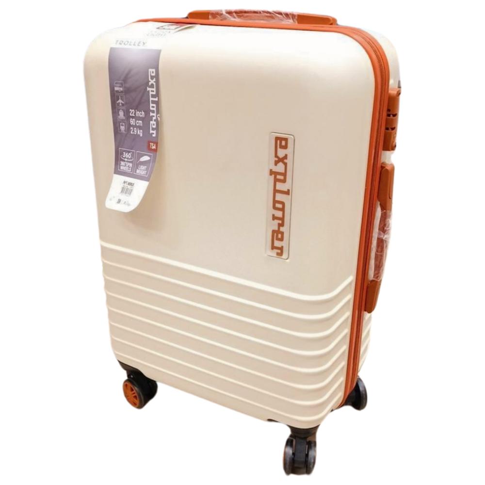 [706307] Valise Rétro 4 Roues Beige Explorer Moyen Modèle 60cm