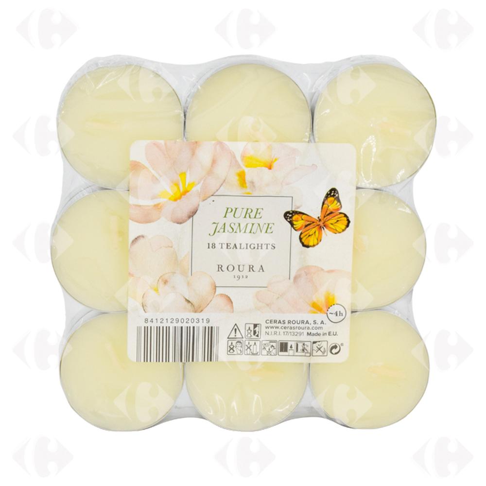 [545159] Bougie Chauffe Plat parfumée Jasmin 18 pièces.