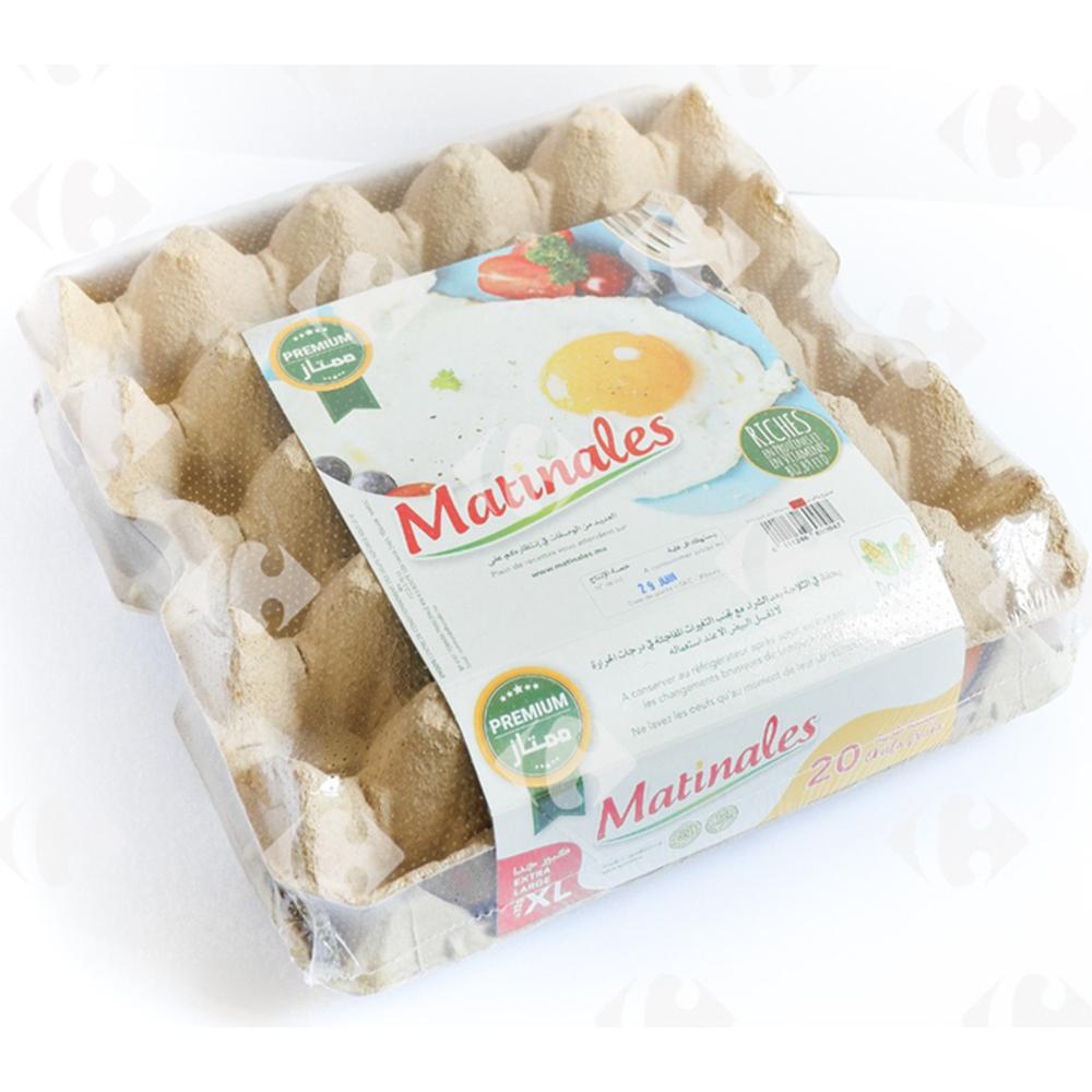 Œufs Gros Calibre Matinales 20 unités.