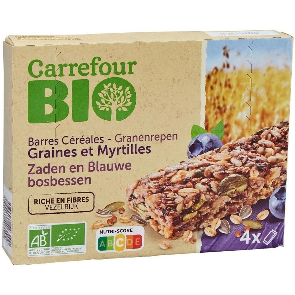 [710112] Barres de Céréales Myrtilles Carrefour Bio 4x25g