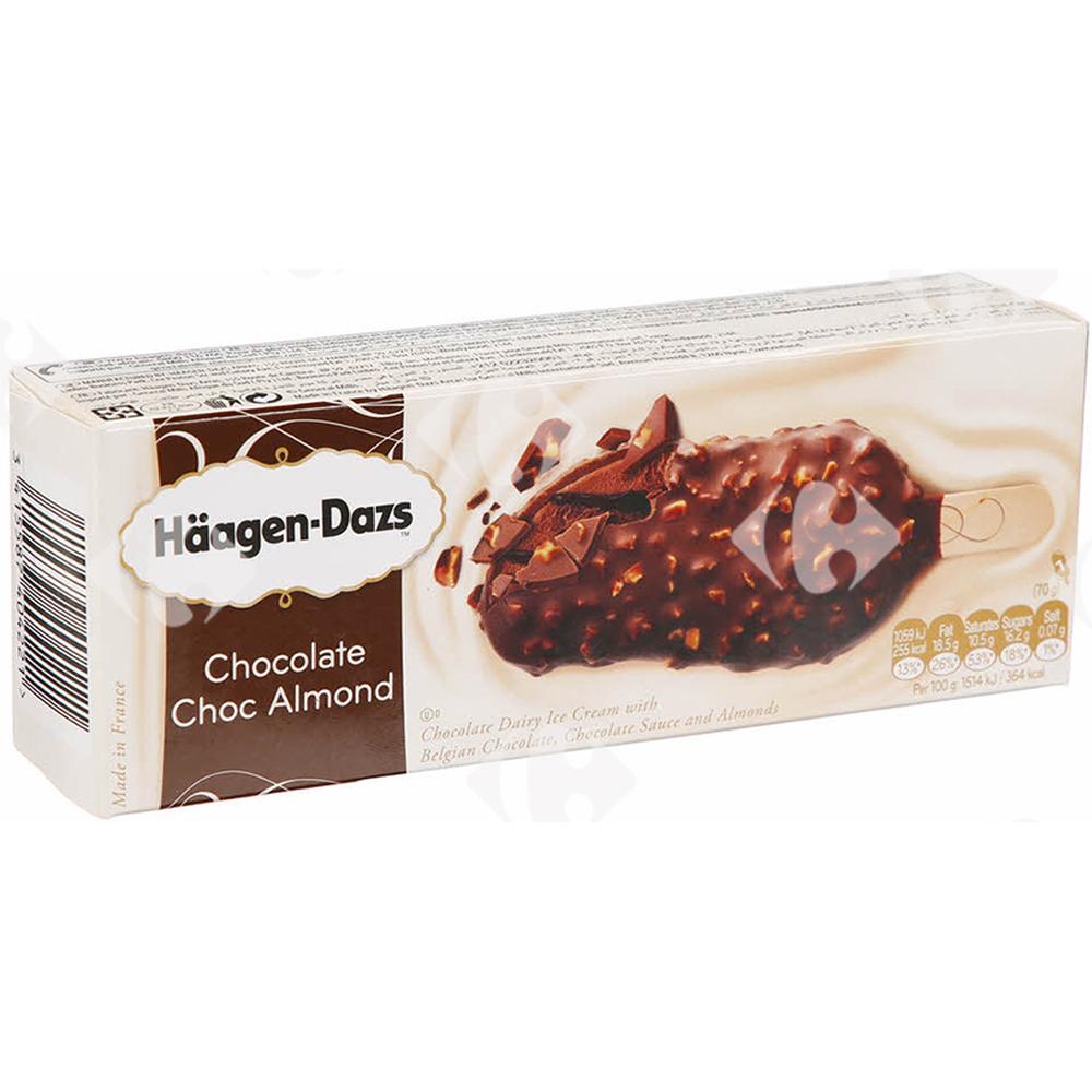 Bâtonnet Glace Chocolat Amande Haagen Dazs 80ml.
