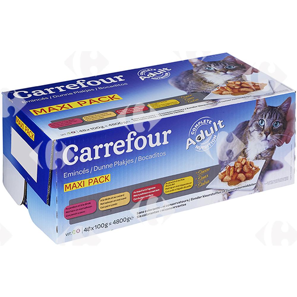[530755] Pâtée pour Chats Émincés en Sauce Carrefour 48x100g
