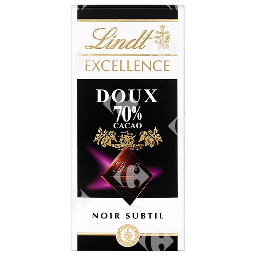 Tablette de Chocolat Noir 70% Excellence Lindt 100g.