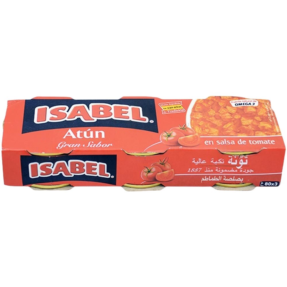[49365] Pack de Trois Conserves de Thon à la Sauce Tomate Isabel 80g.