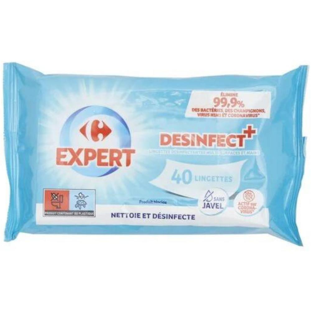 [705641] Lingettes Désinfectantes Carrefour Expert 40 unités