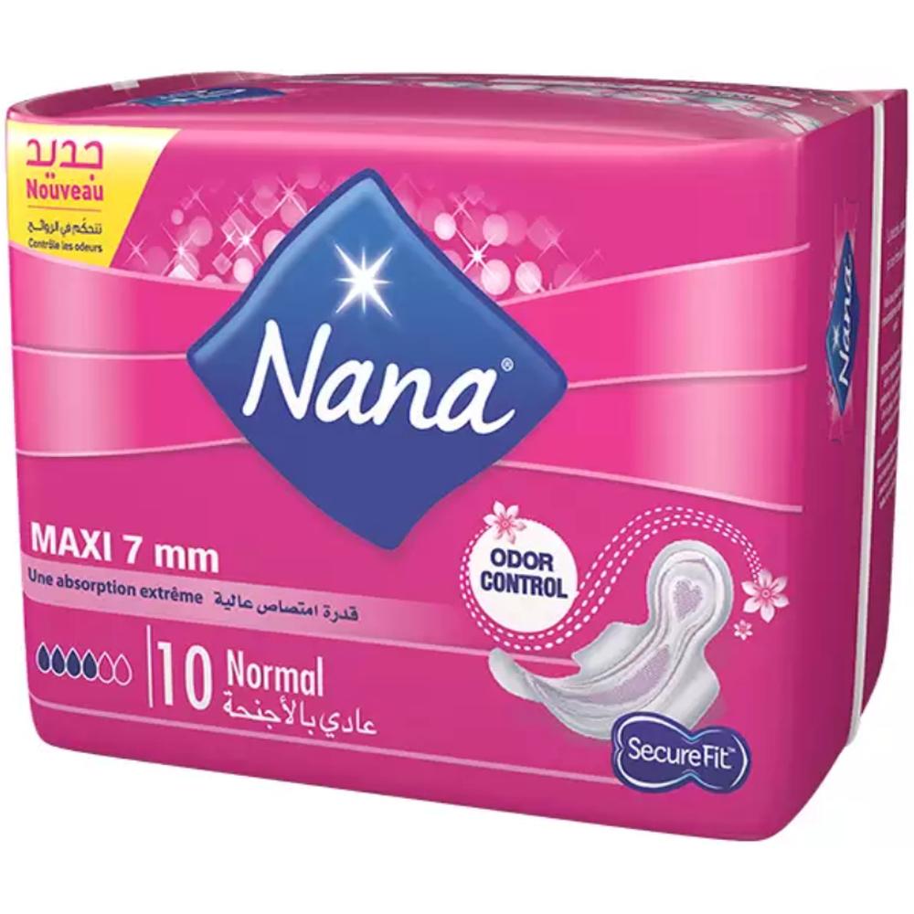 [367470] Serviettes Hygiéniques Épaisses Maxi Normal Nana 10 unités.