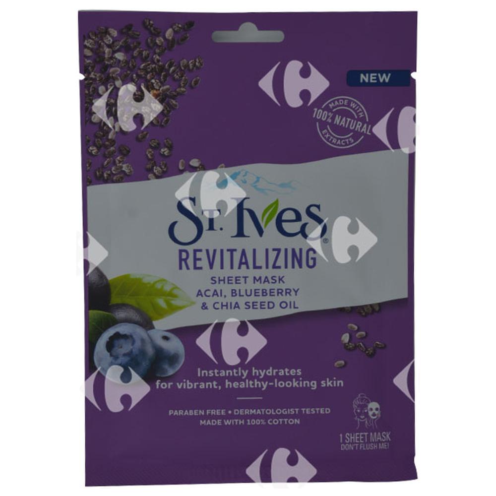 Masque Tissu Revital Acai Blueberry St Ives.