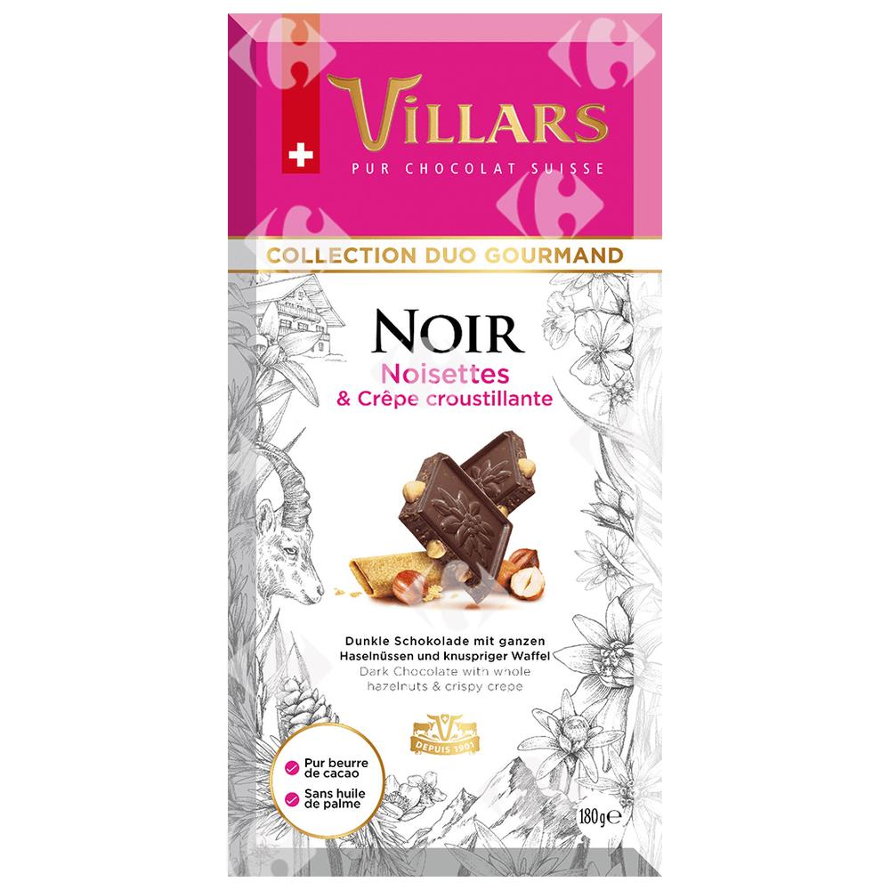 Tablette Noisettes & Crêpe Croustillante Villars 180g