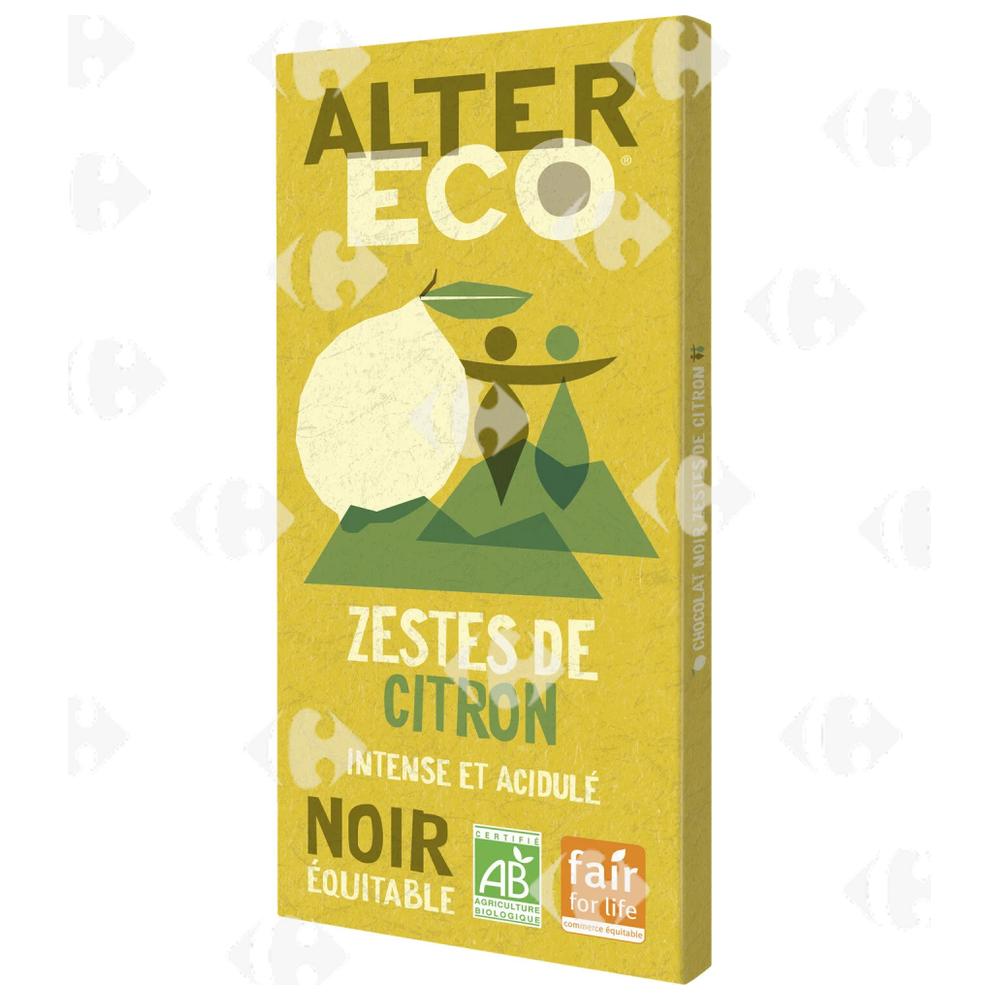 [666757] Tablette de Chocolat Bio Noir aux Zestes de Citron Alter Eco 100g