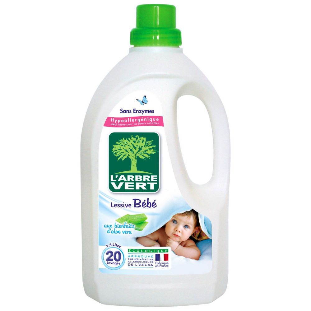 [195494] Lessive Liquide pour Bébé à l'Aloe Vera L'Arbre Vert 20x1,5L.