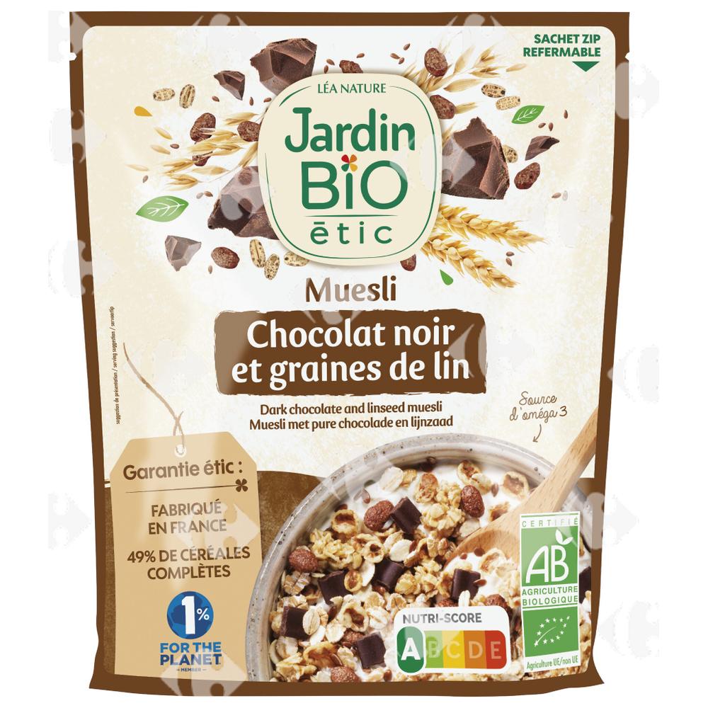 [683246] Céréales Bio Muesli Chocolat Noir Graines de Lin Jardin Bio 375g
