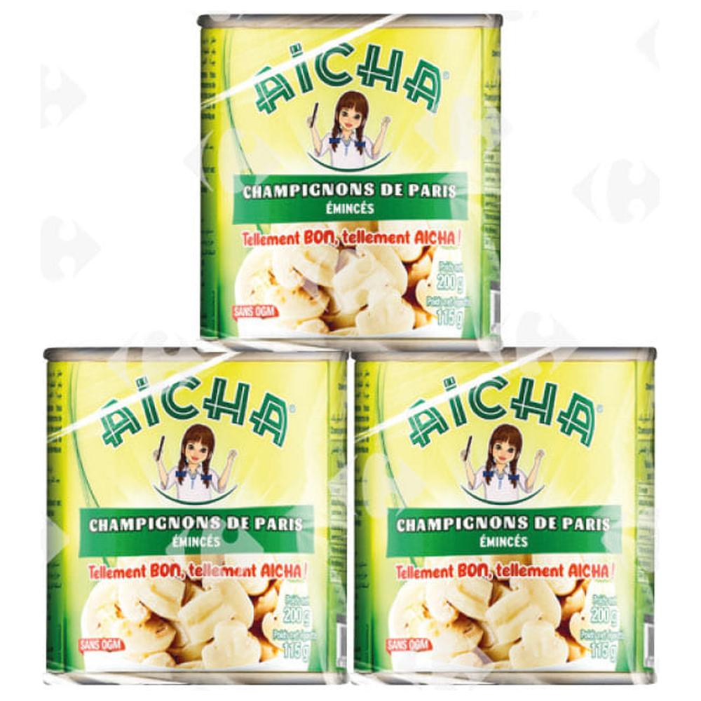 [670687] Pack de 3 Champignons émincés Aicha 115g.