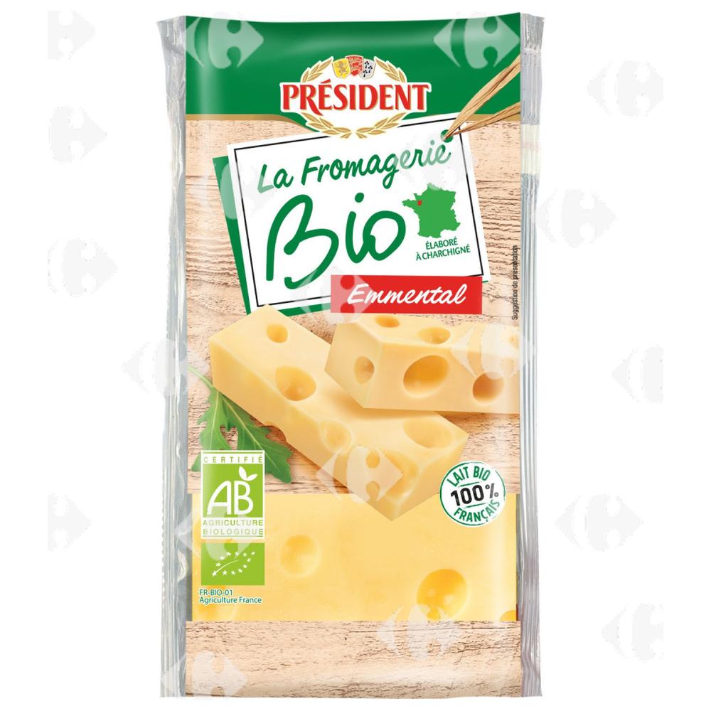 [661530] Fromage Emmental Bio en Bloc Président 180g