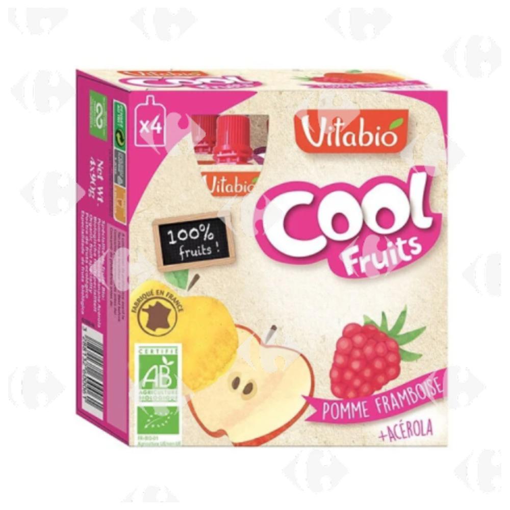 [683276] Gourde Cool Fruits Pomme Framboise Bio Vitabio 4x90g