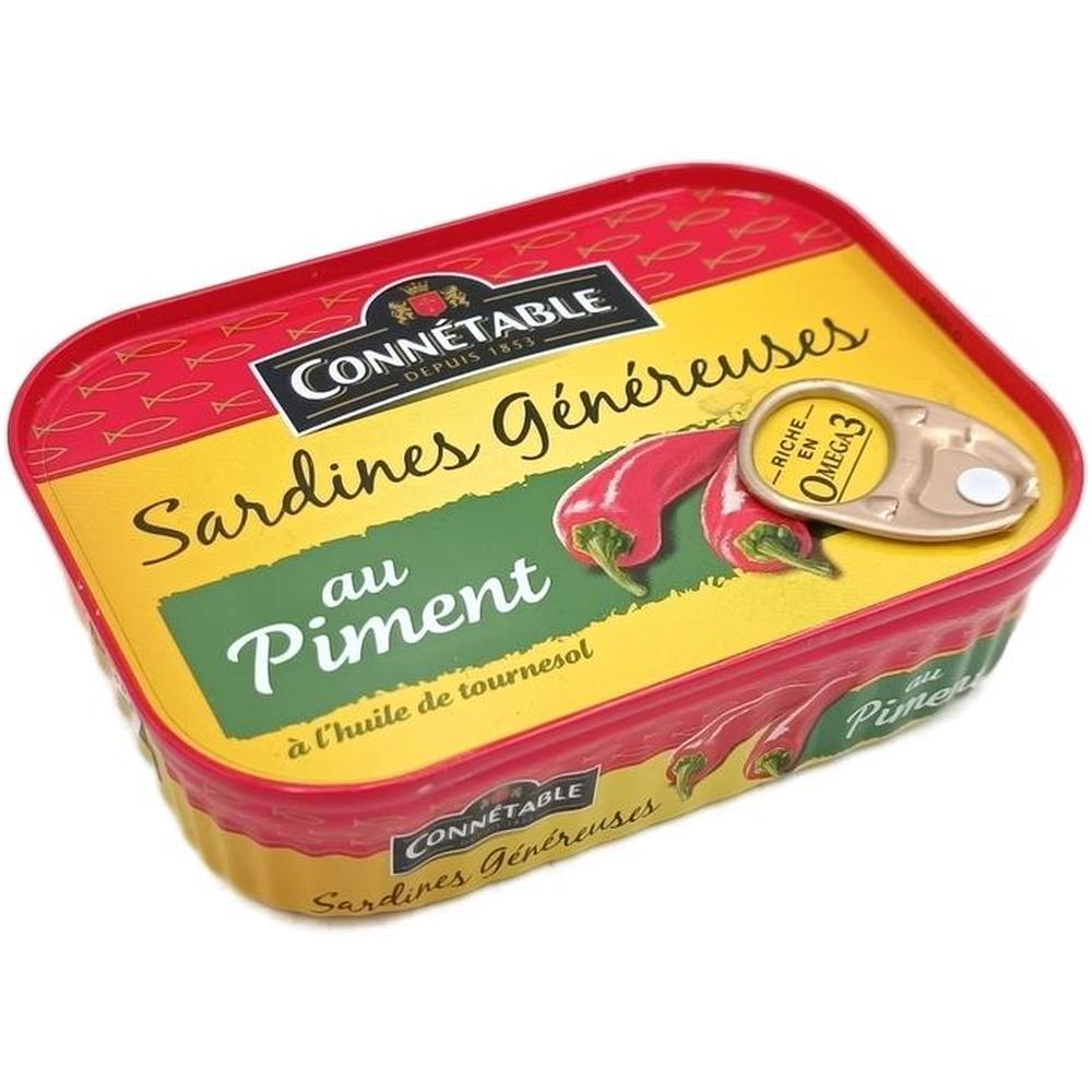 Sardines Généreuses à l'Huile et au Piment Connétable 140g.